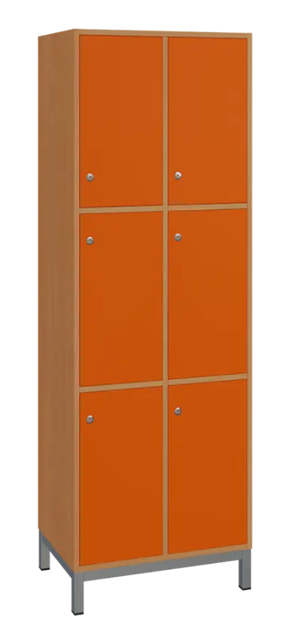 SBS-3322 šatní skříň 6-boxová, 1800x600x400 mm, kovové nohy, korpus buk royal, dvířka pomeranč SBS-3322 šatní skříň 6-boxová, 1800x600x400 mm, kovové nohy, korpus buk royal, dvířka pomeranč